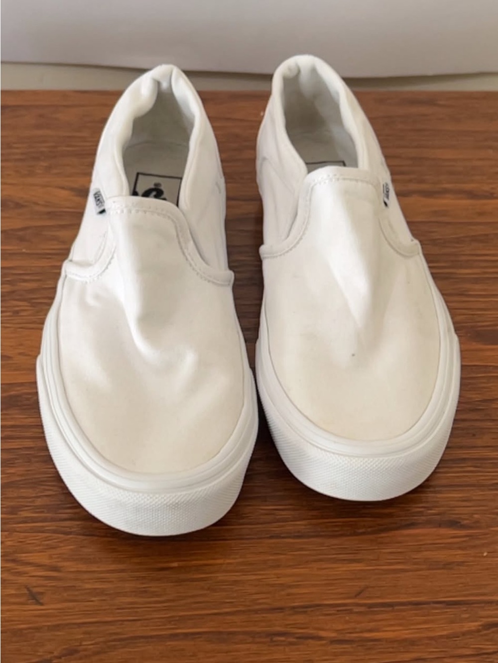 Vans White Slip-On Canvas Sneakers